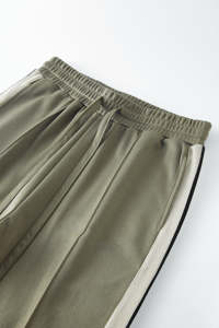 Pantalon en coton de créateur, délavé au soleil, ample, jambe droite, surdimensionné, en molleton français, lourd, écologique, respirant, pantalon de survêtement évasé - Product Image 3