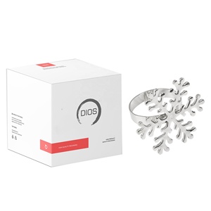 Serviette enduite d'argent de haute qualité tenant des anneaux forme de flocon de neige élégante pour la maison hôtel fêtes de mariage décorations de noël - Product Image 1