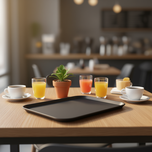 Ilsa Rectangular <b>Tray</b> Non-Slip 40x30.5x2h Polypropylene Beverage <b>Serving</b> Set - Product Image 3