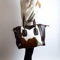Peau de vache Double poignée souple à la main de luxe en cuir véritable véritable fourre-tout sac à provisions dame concepteur épaule sophistication sac à main