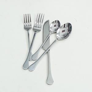 Round End Handmade <b>Plain</b> Forged Handle Stainless Steel Metal Cutlery Set Silver <b>Mirror</b> Polished Flatware - Product Image 2