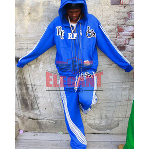 Ensembles de survêtements à capuche et de pantalons avec logo personnalisé Pantalons de survêtement évasés et lourds avec logo personnalisé pour hommes - Product Image 4