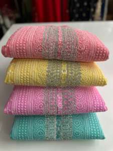 Nouveau concepteur doux Georgette broderie travail Kurti ensemble lourd soie pantalon doux broderie Dupatta-Dhwaja exportation inde Pakistan - Product Image 4