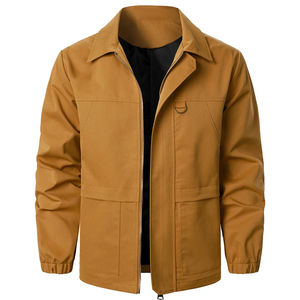 Veste décontractée pour hommes pour usage quotidien Fermeture à glissière de couleur unie Coupe-vent pour les sports de plein air et le bureau de rue Teinte unie - Product Image 5