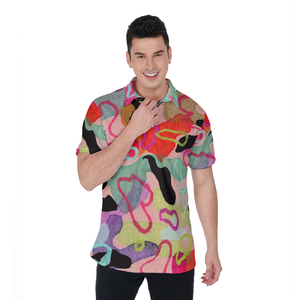Men's Candy Corn Print <b>Polo</b> <b>Shirt</b> Short Sleeve Casual Breathable Woven Polyester Black <b>Orange</b> Yellow Pattern Design - Product Image 5