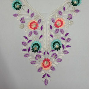 Elegante cuello bordado de tela de red con trabajo de lentejuelas para blusa Kurti Sari vestido escote moda boutique sastrería - Product Image 5