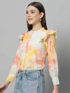 Top en coton pour femmes d'été Ethnic Wear Hand Tye Dye Top pour femmes filles Heavy Quality Pure Tie Dye Top For Girls - Product Image 5