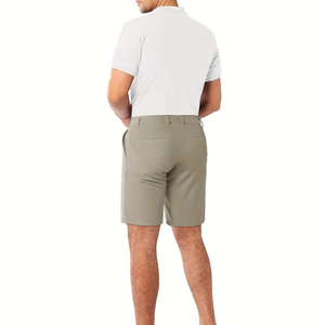 Men's Solid Pleated Golf <b>Shorts</b> <b>With</b> <b>Pockets</b>, Slight Stretch Regular <b>Shorts</b> For Business, <b>Sports</b> And Casual Wear - Product Image 2