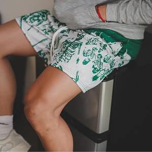 กางเกงขาสั้นผ้าไอซ์ซิลค์สำหรับผู้ชายกางเกงขาสั้นกีฬาลำลองทรงหลวมบางพิเศษออกแบบโลโก้ตามต้องการ - Product Image 5