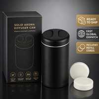 Diffuseur d'arômes solides pour voiture, support de tasse, contrôle de la fragrance rotatif, longue durée 365 jours, sans fuite, coque en aluminium pour la maison