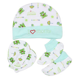 Conjunto de Gorros para Recién Nacido, 3 Piezas - Cian - Product Image 1