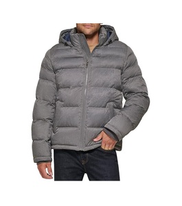 Nouvelle arrivée, veste matelassée en toile enduite décontractée et traditionnelle pour hommes, hiver, à capuche, rembourrée en polyester - Product Image 1