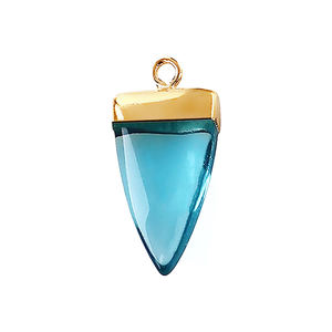 Pendentif en forme de billion lisse en argent sterling 925 galvanisé avec pierre précieuse de topaze bleue suisse pour bijoux fins pour femmes - Product Image 1