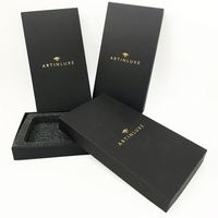 Boîte à bijoux rectangulaire de luxe en papier couché, faite à la main, avec impression de logo, pelliculage mat, gaufrage et marbrage, vente en gros