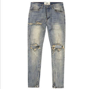 Jean en denim léger et extensible pour hommes, conçu pour l'été et le confort toute la journée, jean droit respirant pour homme - Product Image 2