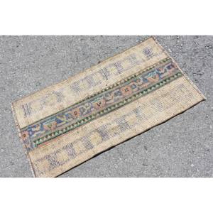 พรม3.5ft เบจตุรกีวินเทจ1.8 x สไตล์คลาสสิกงานเย็บปะติดปะต่อกันสี่เหลี่ยมผืนผ้าดีไซน์ขนสัตว์และยางด้านหลังสำหรับวัยรุ่นห้องนั่งเล่น - Product Image 2