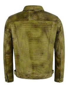 แจ็กเก็ตหนังจระเข้แท้สำหรับผู้ชายแจ็คเก็ตหนังจระเข้สลักลายนูนสำหรับฤดูหนาวปรับแต่งได้ - Product Image 2