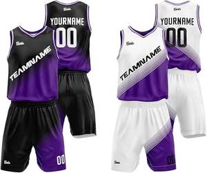 Uniformes réversibles personnalisés de short et maillot de basket-ball uniformes en polyester industrie des vêtements de sport uniformes de haute qualité avec logo imprimé - Product Image 1