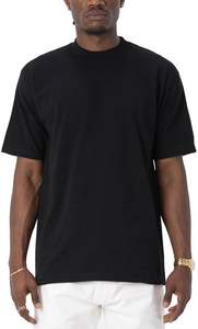 Pro Club Camiseta de cuello redondo de algodón 100% para hombre Camiseta de gran tamaño para hombre Logotipo personalizado Essentials Camiseta gruesa en blanco - Product Image 2