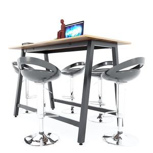 Ministral Design Standing <b>Desk</b> for Group <b>Work</b> 160x80x105cm Dual Motor Office Furniture with Iron Legs Plywood Wood STD68037 - Product Image 4
