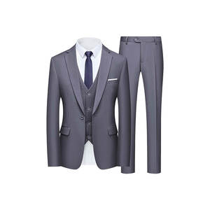 Traje de Boda para Hombre, Corte Entallado, Un Botón (Blazer+Pantalones+Chaleco), 3 Piezas, Traje Formal de Negocios para Hombre - Product Image 1
