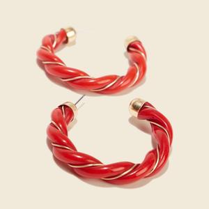 Direct Sale of Handmade Circle <b>Resin</b> Hoop <b>Earrings</b> Top Selling Customized Size Fashion Jewelry for Parties - Product Image 2