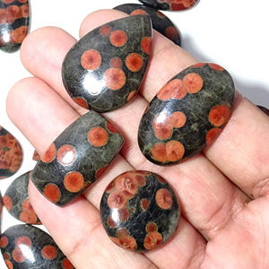 เครื่องประดับออบซิเดียนถั่วลิสงธรรมชาติ ทําอัญมณีหลวม Cabochon ธรรมชาติจากอัญมณีหลวมของอินเดีย ออบซิเดียนถั่วลิสงธรรมชาติ - Product Image 4