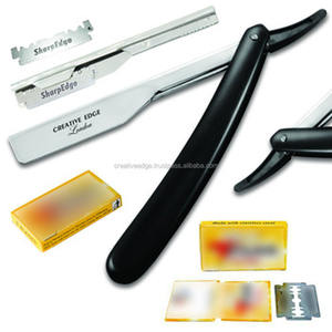 Professional black slide out men shaving <b>razor</b> / black <b>straight</b> <b>razors</b> - Product Image 1