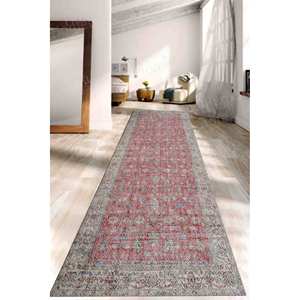 Geometric Printed <b>Rug</b>, Non-Slip Bath <b>Rug</b>, Floral Turkish Oushak Design,Luxury Velvet <b>Rug</b> - Product Image 5