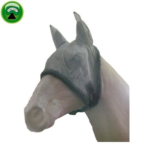 Masque anti-moustiques pour chevaux en filet PVC gris - Product Image 4