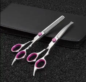 4 Kit 4cr acero 7 pulgadas mascota perro tijeras de aseo corte tijeras de pelo peine perro aseo adelgazamiento peluquero tijeras de peluquería conjunto - Product Image 1