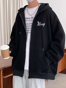 OEM Vente en gros Sweat à capuche brodé pour hommes Haute qualité 100% coton polaire hiver thermique chaud impression personnalisée pour l'automne - Product Image 5