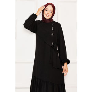 Vestido Negro sin Tirantes de Viscosa con Detalles de Pedrería en la Parte Delantera, Talla XS, Lavable, Diseño ODM Personalizable para el Día de la Mujer/Días Festivos - Product Image 2