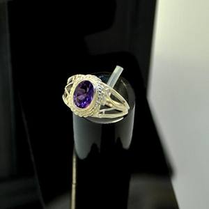 Diseño romántico amatista corte ovalado 925 Ajuste de bisel de plata esterlina anillo de banda fiesta de compromiso aniversarios de boda mujeres niñas - Product Image 5