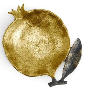 ถาดกลมสำหรับตกแต่งที่จับดอกไม้ทับทิมสีทองหรูหราที่เก็บอาหารของตกแต่งบ้านและโรงแรม - Product Image 3