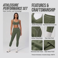 Ensemble de yoga brossé personnalisé pour femme : soutien-gorge de sport et short avec surpiqûres contrastées, haute élasticité, tenue de sport, directement de l'usine OEM