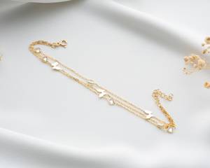 <b>Butterfly</b> Bracelet With Zircon Stone Star Bracelet <b>Charm</b> Jewelry Three Row <b>Butterfly</b> Friendship Bracelet For Women Gift - Product Image 4