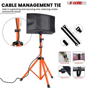 5 Core Speaker Stand Height Adjustable PA DJ <b>Tripod</b> Studio Monitor Stands w 35mm Compatible Insert - Product Image 4