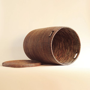 Panier cylindrique fait à la main en herbe de mer, paniers en herbe de mer naturelle pour le rangement à la maison - Product Image 4