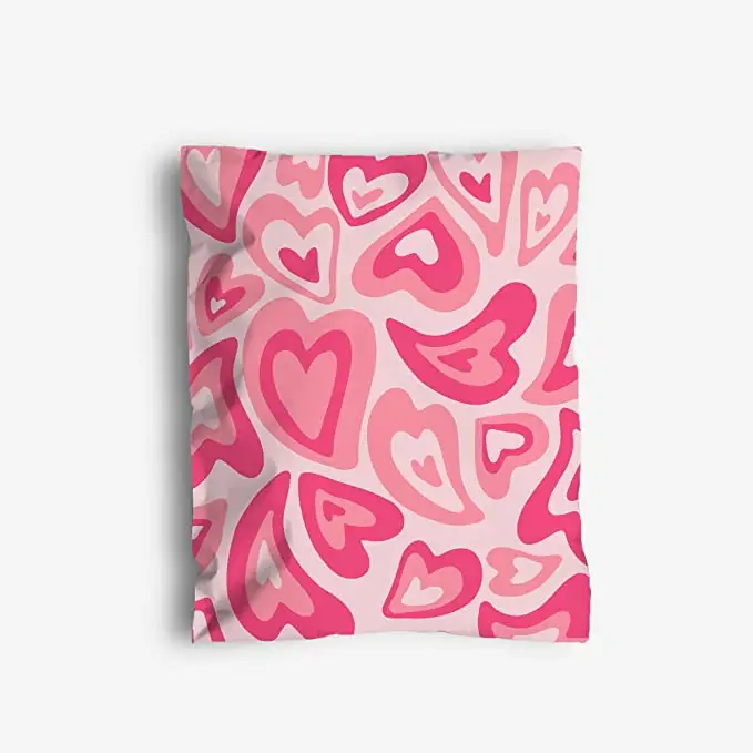 10x13 Pink Brown Heart Stilvolle Versandt aschen Selbst dichtende Großhandel Poly Miler Matte Finish Kunststoff Mailer Kuriert aschen