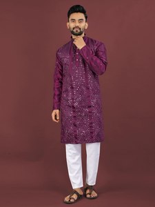 Launching Heavy Embroidery <b>Viscose</b> <b>silk</b> <b>Fabric</b> Full Sleeve Pattern beautifully crafted designer kurta perfect for festive/ party - Product Image 2