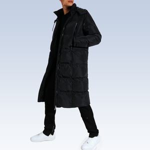 Chaqueta de Invierno Acolchada Personalizada para Hombre, con Cuello Alto, Relleno de Algodón, con Capucha Desmontable y Cremallera - Product Image 1