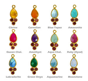 Pendentif en amazonite en forme de poire, pierre précieuse fantaisie, serti de pierres facettées, pendentif en argent sterling 925, vermeil or, charme - Product Image 3