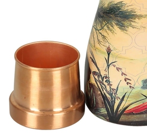 Meilleure vente Bouteille d'eau en cuivre pur imprimé avec couvercle pour la maison, la salle de sport, le bureau et l'extérieur au prix de gros - Product Image 6