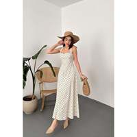 Robe à pois écru pour femme Elisa Fashion