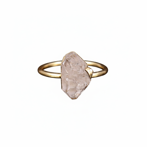 Anillo Clásico de Plata de Ley 925 Hecho a Mano para Mujer con Cuarzo Rosa Natural en Bruto, Chapado en Oro, Sin Níquel, para Bodas y Fiestas - Product Image 1