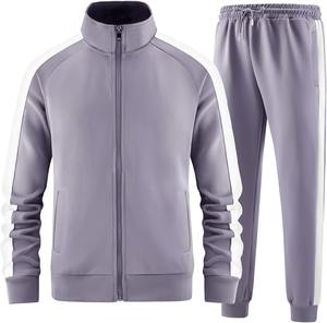 Custom Made Plus Size Slim Fit Flexible Bottom Raglan Long <b>Sleeve</b> Full Zip Up Tracksuits Stripes Welted Pockets Men Winter Style - Product Image 2