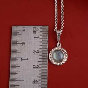 Labradorite Brass <b>Bedded</b> Pendant Silver Plated Geometric Wholesale Pendant - Product Image 4