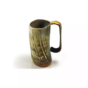 Taza de café de cuerno vikingo de alta calidad con Base de resina para uso en exteriores del hogar del coche con artesanías solares de India sheeri - Product Image 5