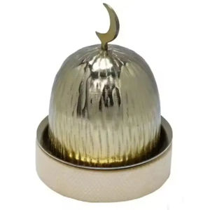 Ensemble de 3 casseroles en forme de dôme en métal argenté traditionnel arabe Ensemble de casseroles en fer émaillé de grande taille compatible avec les gaz pour la maison et les hôtels - Product Image 5